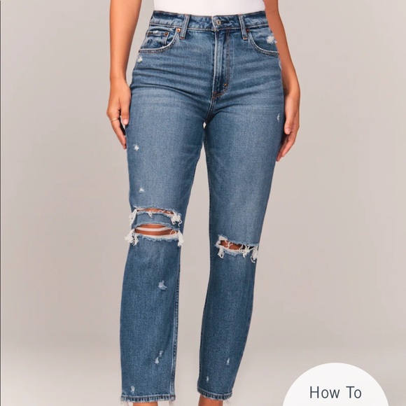 Abercrombie & Fitch Denim - Abercrombie Curve Love High Rise Mom Jeans